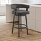 Armen Living Lorin 30" Bar Height Swivel Bar Stool in Black Finish and Black Faux Leather LCLRBABLBL30 - alternate 7